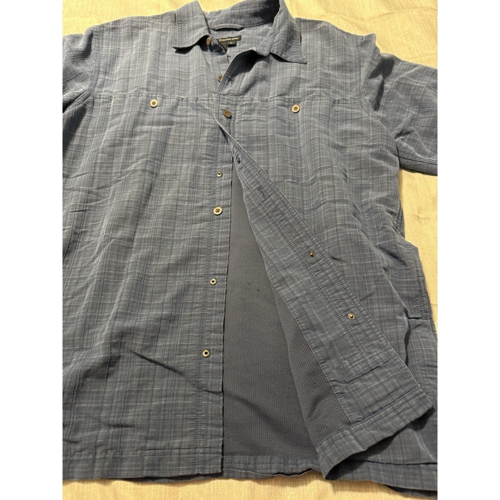 5.11 Tactical Shirt Mens Medium Plaid Blue Snap Up Lined  Short Sleeve 511 - Picture 3 of 9